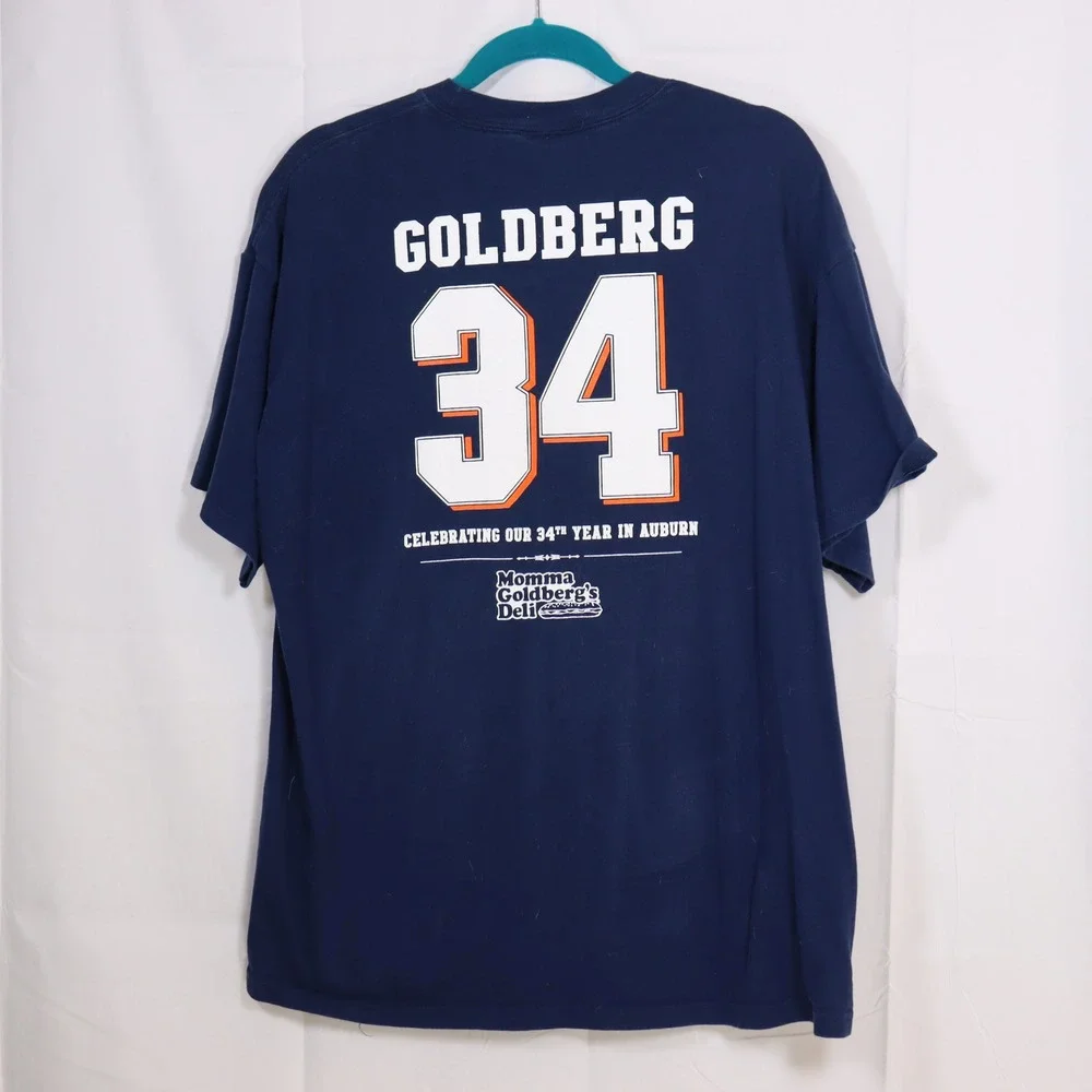 Hanes Momma Goldbergs Deli T-Shirt Mens XL Blue Auburn Alabama Graphic Tee‎